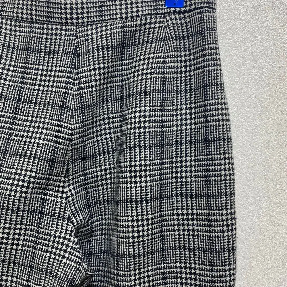 A. Giannetti Dress Plaid Pants Black Size 8 Wool Blend Trousers Fully Lined